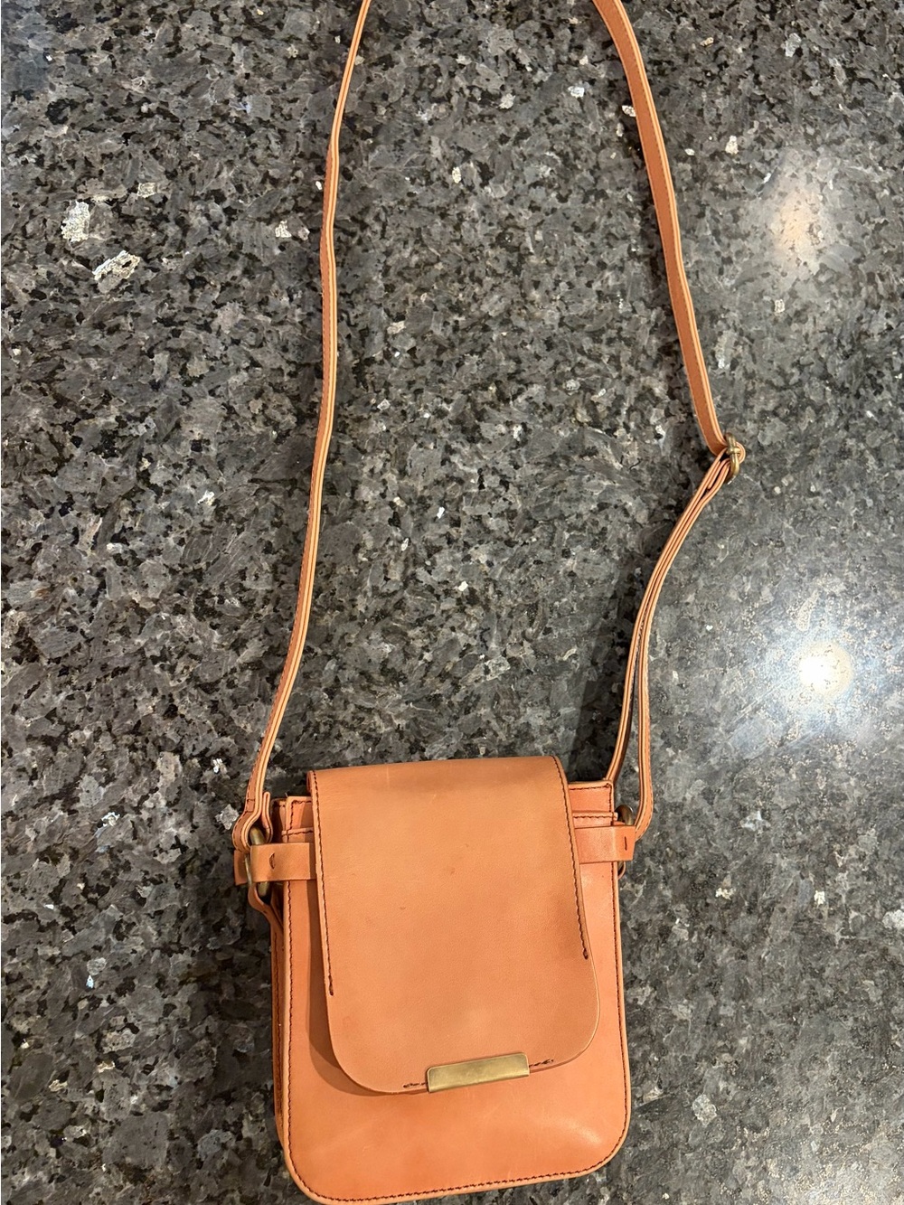 Audrey Brooke Tan Leather Shoulder Crossbody